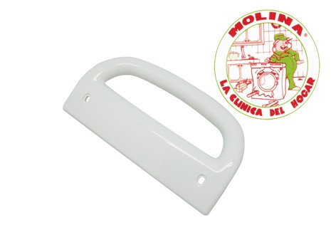 Tirador puerta frigorífico Teka, Ardo, Smeg, blanco, distancia entre tornillos 14 cm.