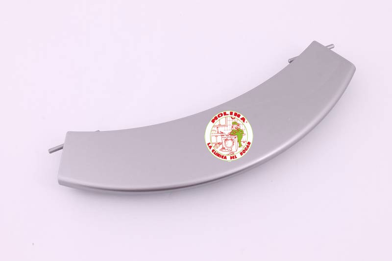 Maneta, Manilla, cierre puerta escotilla lavadora Grupo Bosch, Bosch, Balay, Neff, Siemens, color plata, 21x4,8 cm.