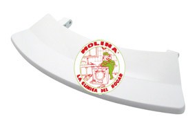 Maneta, Manilla, cierre puerta escotilla lavadora Bluesky, VESTEL, APELL, EUREKA, HOME, 18x5,5 cm, Color-blanca.