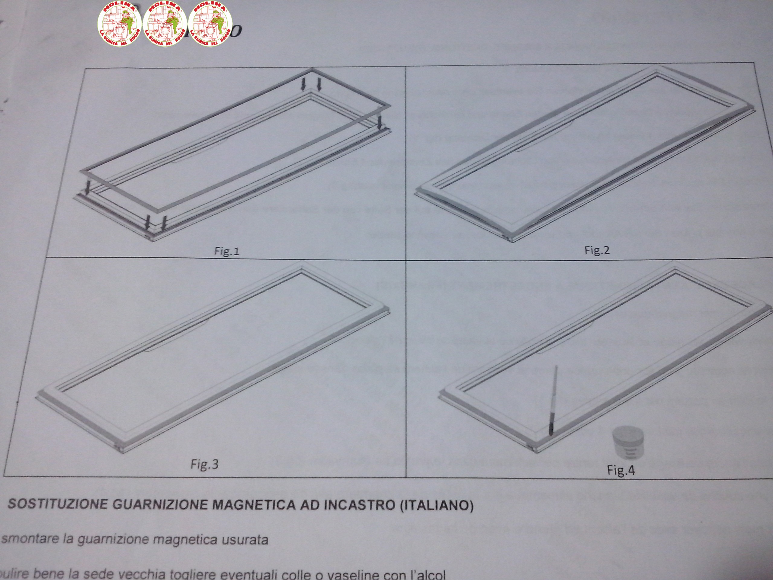 Burlete Magnetico, goma puerta frigorífico Frigicoll, presión medio, 54,5x124,5 cm.