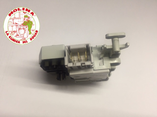 Interruptor, cierre retardado, puerta escotilla, lavadora Bosch, Balay, Siemens, Neff, 3 contactos faston,