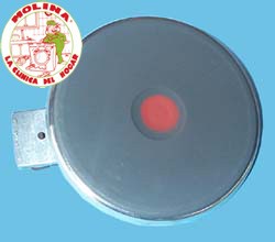 Placa, resistencia, calefactor, blindada cocina 1500W, 220V. diam. 16cm.