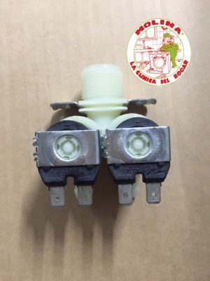 Electroválvula doble 180º, 2 vias, 220V. Lavadora Balay, LG, Siemens, etc,