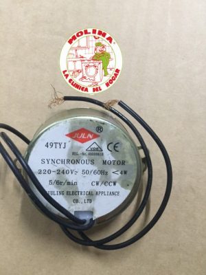 Motor giro plato microondas 220v. sin chaflán,, eje 7x17mm.