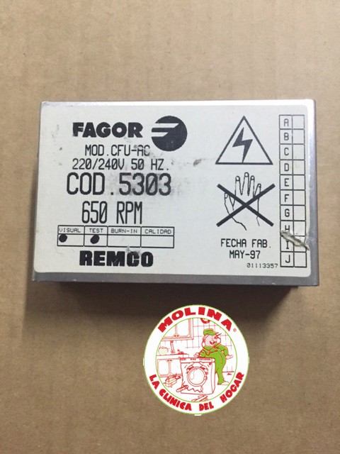 Circuito electrónico lavadora grupo Ulgor, Fagor, Aspes, Edesa, 650r.p.m., 5303
