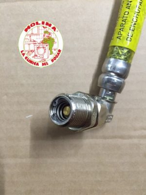 Tubo gas natural flexible con enchufe rápido, 1,5 mtrs, rosca 1/2 h - 1/2 m., 0,5 bares.