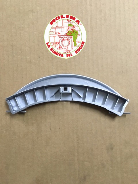 Maneta-cierre escotilla lavadora grupo Bosch, plata.