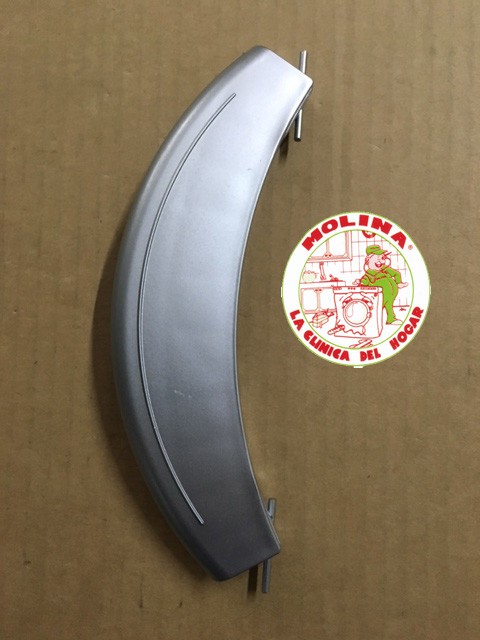 Maneta-cierre escotilla lavadora grupo Bosch, plata.