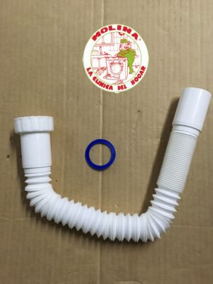 Sifón flexible rosca-1 1/4-32mm. blanco.