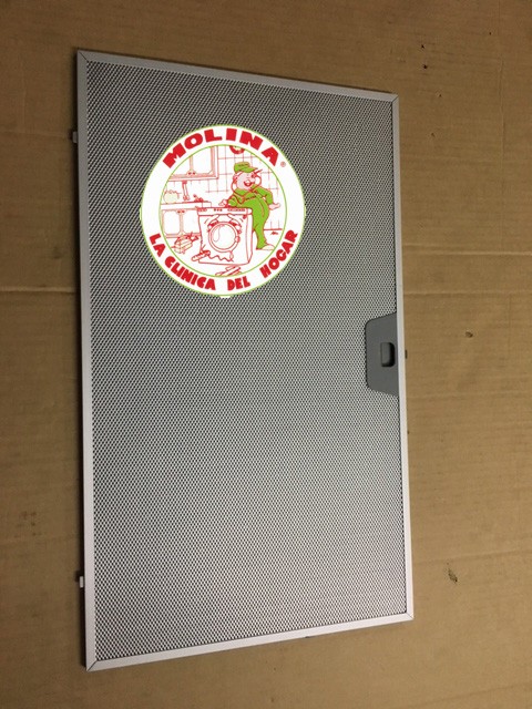 Filtro metálico campana extractora, Aeg, Electrolux, Faber, Franke, Mepamsa, Smeg, Zanussi, 50,5x30cm. con marco.