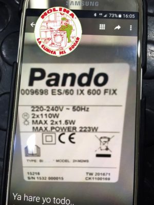 Foco luz campana extractora Pando inox. led 12v, 1,5w, diam. 5,8 cm.