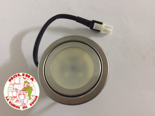 Foco luz campana extractora Teka inox, led 220v, 1,5w, diam. 6,3 cm.