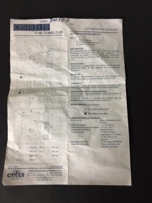Reloj, temporizador escalera Dinuy EL 3003, 220v, 15 Amp.
