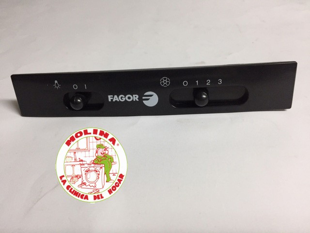 Panel mandos campana grupo Ulgor, Fagor, Aspes, Edesa, 18x3 cm. negro.