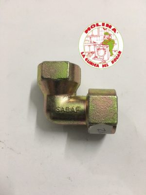 Racor-codo latón toma gas cocina 1/2H-1/2H.