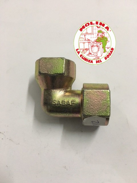 Racor-codo latón toma gas cocina 1/2H-1/2H.