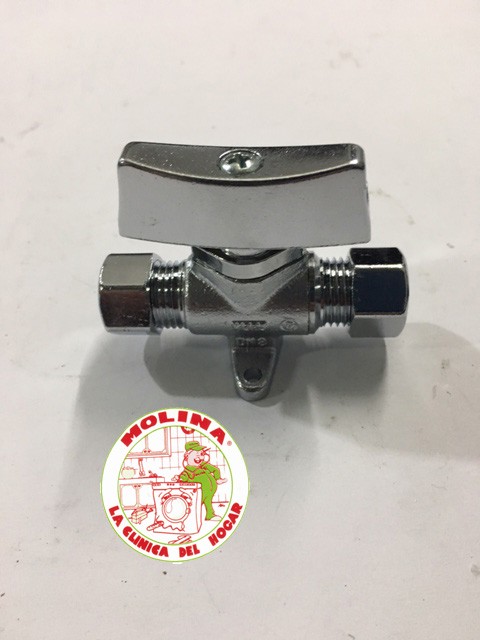 Llave paso gas butano, gas natural tubo 10 mm.