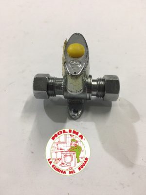 Llave paso gas butano, gas natural tubo 12 mm.