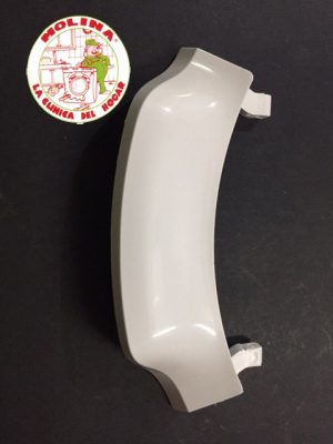 Maneta-cierre puerta escotilla lavadora Ecron blanca.