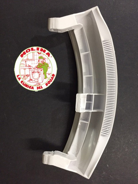 Maneta-cierre puerta escotilla lavadora Ecron blanca.