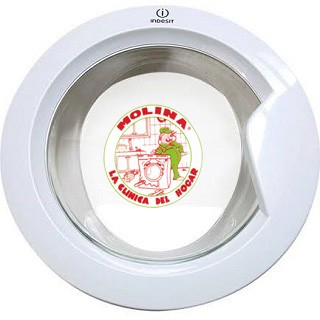 Puerta escotilla lavadora Indesit, Ariston, diam. 41,5 cm.