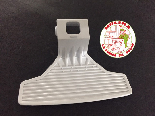 Maneta, cierre escotilla lavadora Beko, blanca.