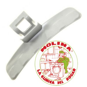 Maneta, cierre puerta escotilla lavadora Samsung, blanca.