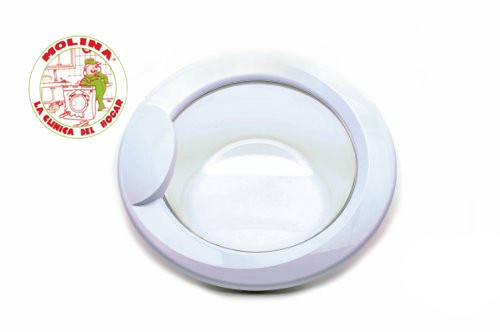 Puerta escotilla lavadora Indesit, Ariston, blanca.