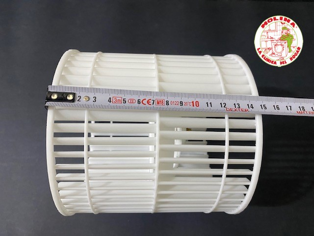 Turbina motor campana diam. 15,4 cm, altura 14,9 cm, eje 6 mm. giro izdo.